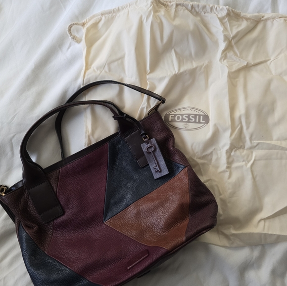 Fossil Emerson Patchwork Dark Leather Bag - Picture 11 of 11